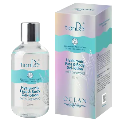 Loțiune-gel pentru față și corp cu acid hialuronic și alge marine, 220ml