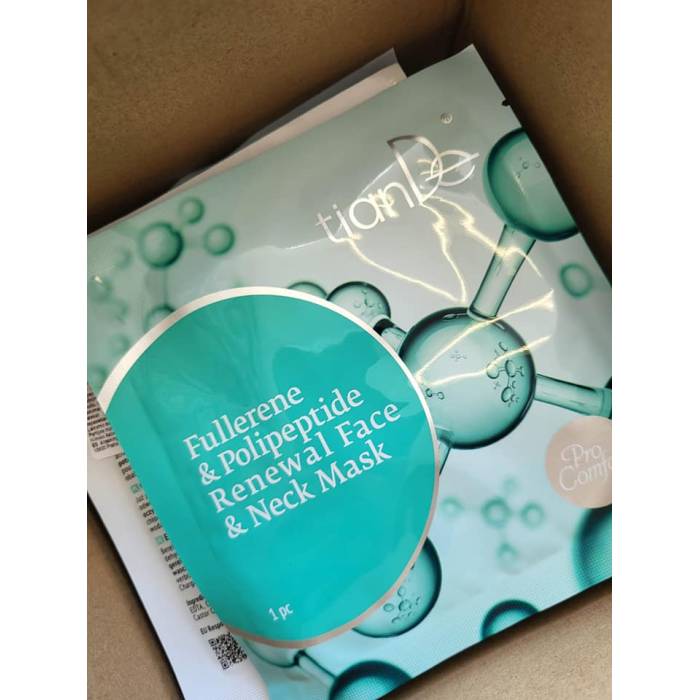 Mască regenerantă pentru față și gât cu fullerene și polipeptide, 1 buc