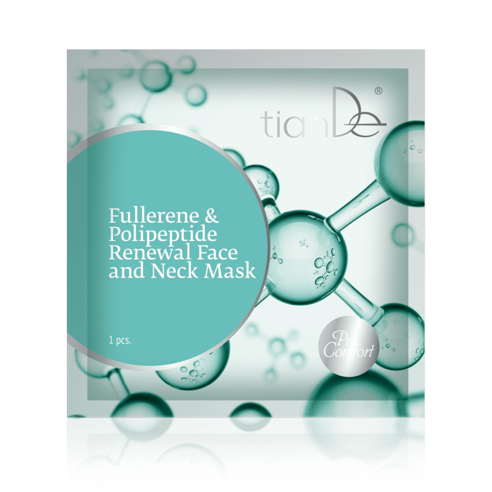 Mască regenerantă pentru față și gât cu fullerene și polipeptide, 1 buc