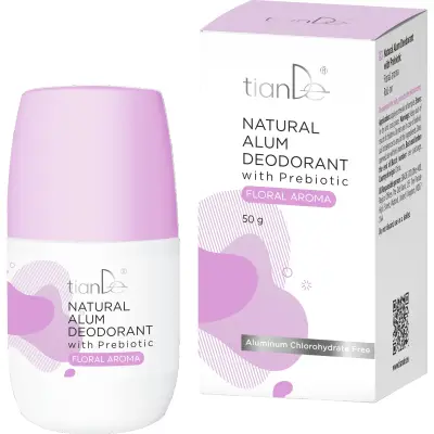 Deodorant cu alaun și prebiotice, cu miros floral, 50g
